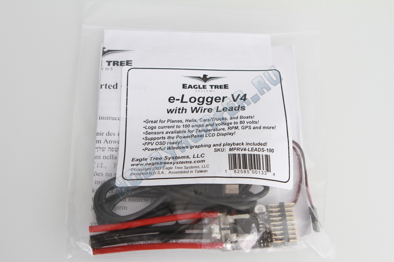 EagleTree MicroPower E-Logger V4 with Wire Leads, 80Volts, 100 Amps